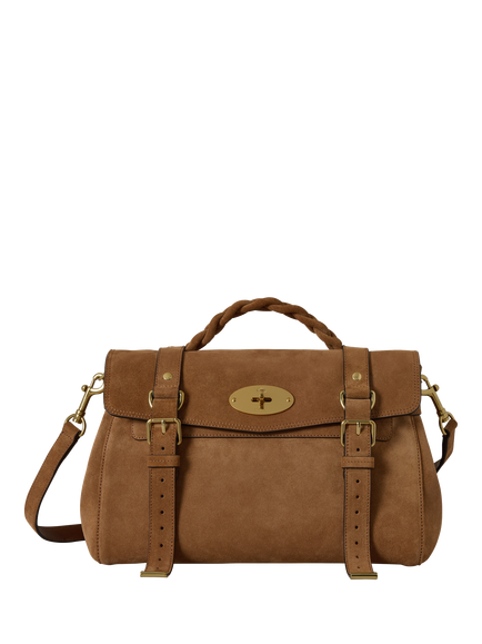 Mulberry Alexa Suede Satchel Bag, Vintage Oak