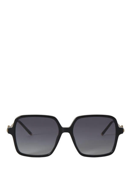 Mulberry Frankie Oversized Square Sunglasses, Black, Black