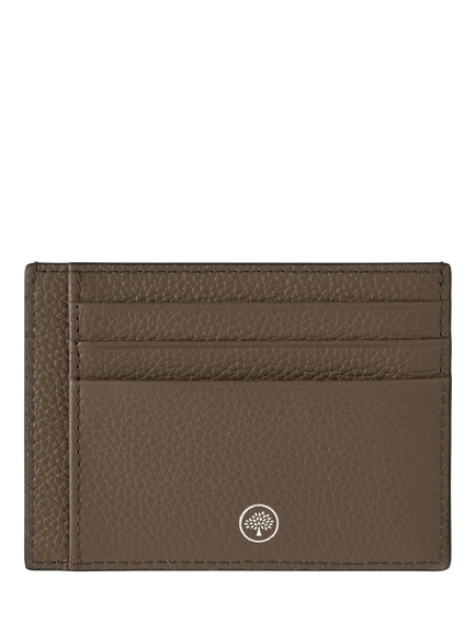 Mulberry Leather Card Holder, Mushroom - view 2, Mushroom