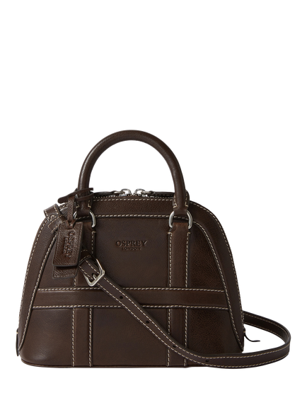 OSPREY LONDON Bug Leather Grab Bag, Chocolate, Chocolate
