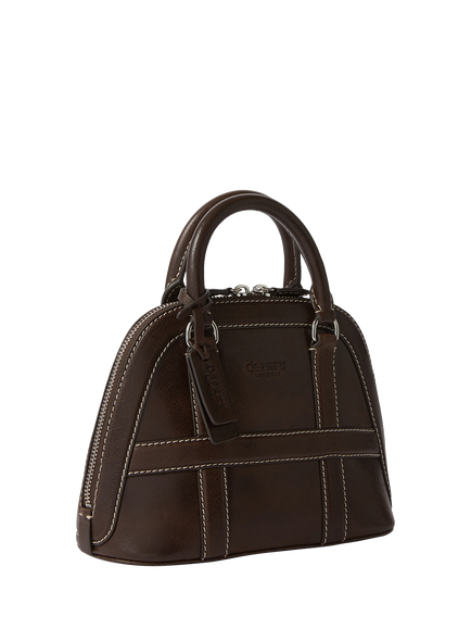 OSPREY LONDON Bug Leather Grab Bag, Chocolate - view 2, Chocolate