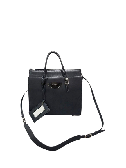 Pre-loved Balenciaga City Plate Leather Portfolio Bag, Black - view 2, Black