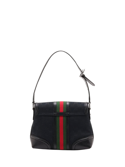 Pre-loved GUCCI GG Supreme Sherry Line Shoulder Bag, Black - view 2, Black