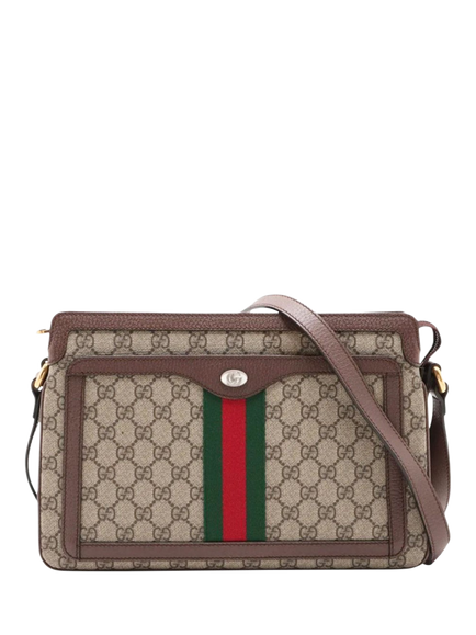 Pre-loved GUCCI GG Supreme Brown Shoulder Bag, Brown, Brown