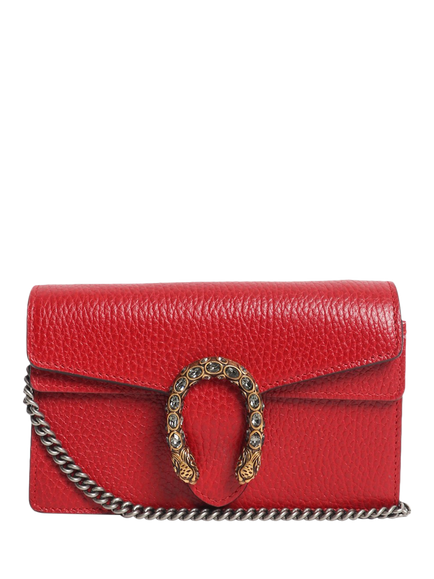 Pre-loved GUCCI Mini Dionysus Leather Crossbody Bag, Red, Red