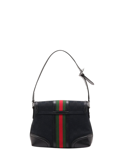 Pre-loved GUCCI GG Supreme Sherry Line Shoulder Bag, Black - view 2, Black