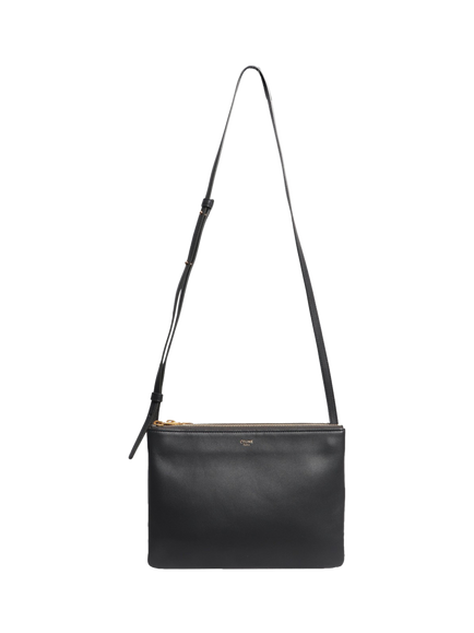 Pre-loved CELINE Trio Large Leather Shoulder Bag, Black - view 2, Black