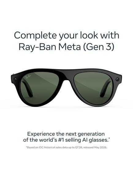 Meta Ray-Ban Meta Aviator (Gen 3) Glasses - view 2, Black