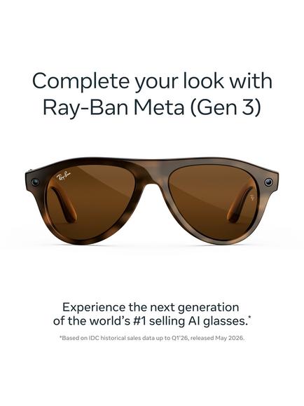 Meta Ray-Ban Meta Aviator (Gen 3) Glasses - view 2, Havana