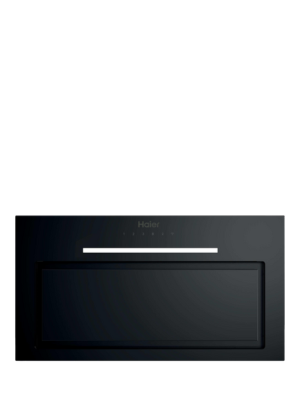 Haier OUTLET 36902039 52cm Canopy Cooker Hood, Like New, Black Glass, Black Glass