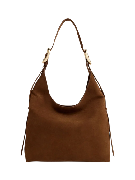 CHARLES & KEITH Aislin Hobo Bag, Pecan Brown, Pecan Brown