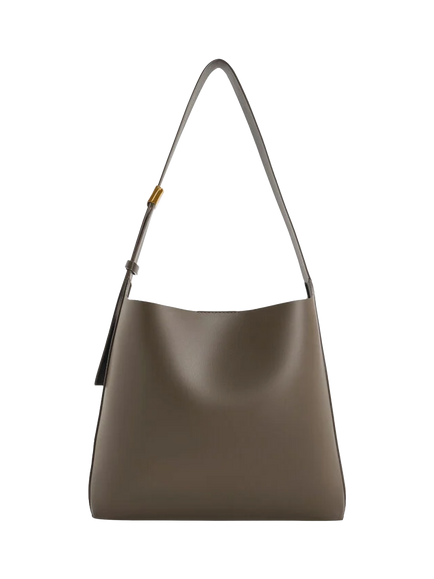 CHARLES & KEITH Edna Tote Bag, Dark Moss, Dark Moss