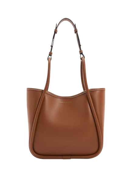 CHARLES & KEITH Mini Lyla Tote Bag, Chocolate, Chocolate