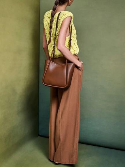 CHARLES & KEITH Mini Lyla Tote Bag, Chocolate - view 2, Chocolate