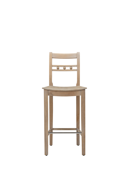 Neptune OUTLET Suffolk High Back Bar Stool, Seasoned Oak, Seasoned Oak