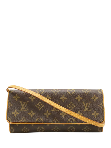 Pre-loved Louis Vuitton Vintage 2001 Monogram Pochette Twin GM Bag, Brown, Brown