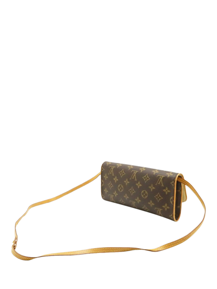 Pre-loved Louis Vuitton Vintage 2001 Monogram Pochette Twin GM Bag, Brown - view 2, Brown