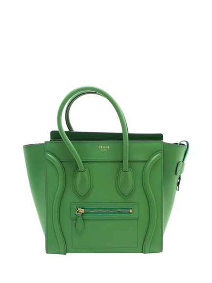 Pre-loved CELINE Micro Luggage Bag, Green, Green