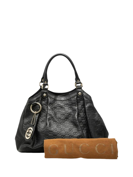 Pre-loved GUCCI Guccissima Leather Tote Bag, Black - view 2, Black