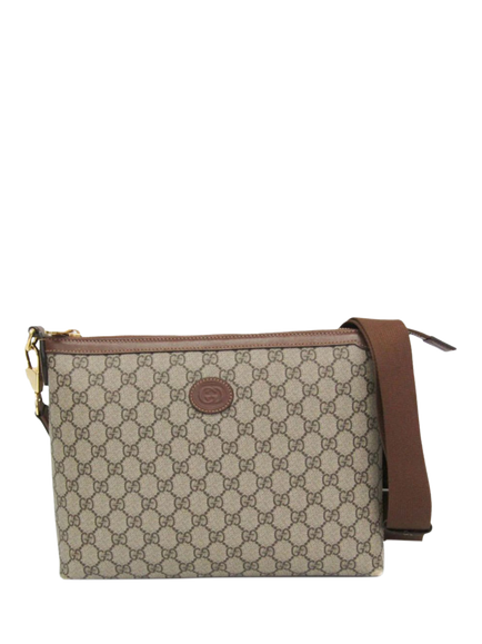 Pre-loved GUCCI GG Supreme Messenger Bag, Brown, Brown