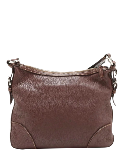 Pre-loved Prada Vitello Daino Leather Shoulder Bag, Brown - view 2, Brown