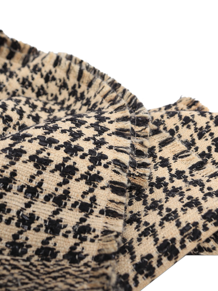 Pre-loved Dior Wool Houndstooth Scarf, Black/Beige - view 2, Black/Beige