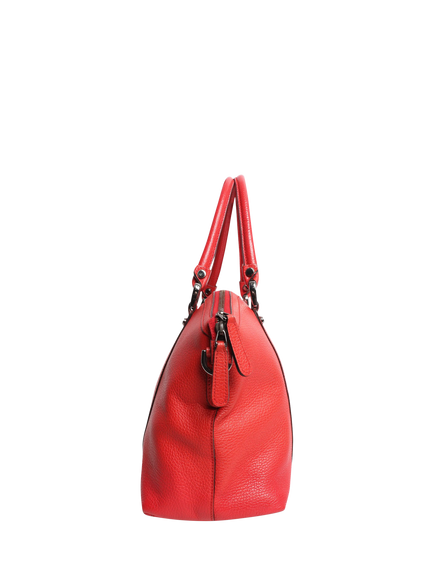 Pre-loved GUCCI GG Dome Leather Tote Bag, Red - view 2, Red