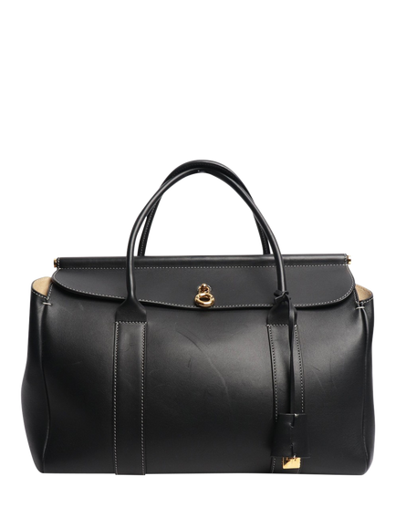 Pre-loved Loro Piana Loom 32 Leather Bag, Black, Black