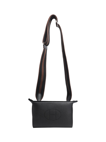 Pre-loved Hermès Videpoches Cemence Leather Crossbody Bag, Black - view 2, Black
