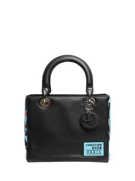 Pre-loved Dior 2015 Lady Dior Leather Bag, Black, Black