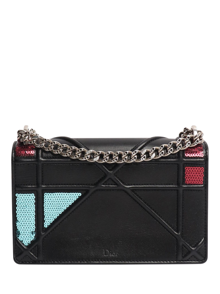 Pre-loved Christian Dior Small Sequin Diorama Crossbody Bag, Black - view 2, Black