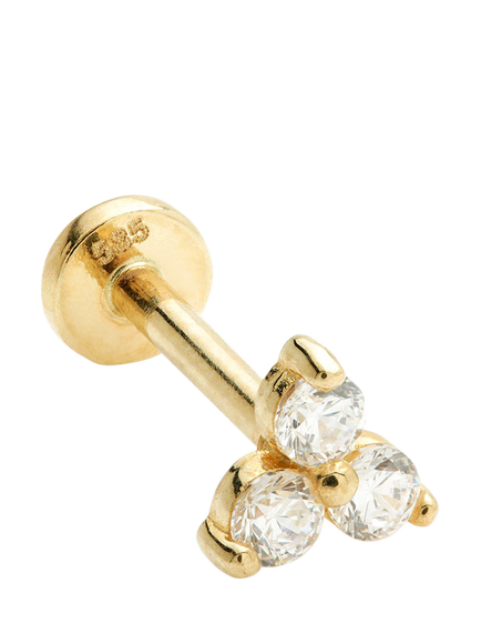 Tish Lyon Cubic Zirconia Single Stud Earring, Gold