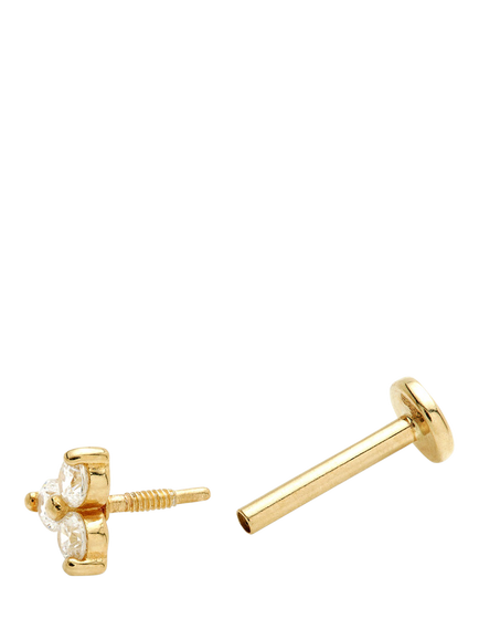 Tish Lyon Cubic Zirconia Single Stud Earring - view 2, Gold