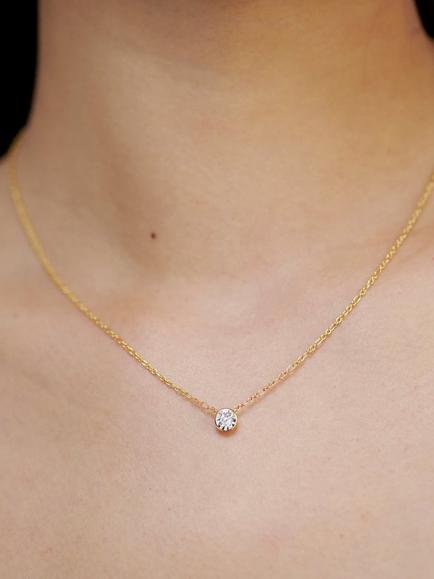 Monica Vinader Solitaire Lab Diamond Necklace, White - view 2, White