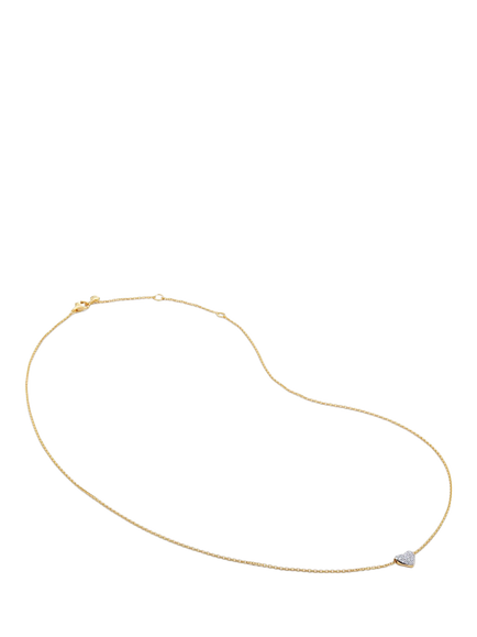 Monica Vinader Pavé Lab Diamond Heart Chain Necklace, Gold, Gold