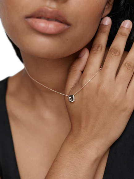 Monica Vinader Amaia Chain Pendant Necklace, Silver - view 2, Silver