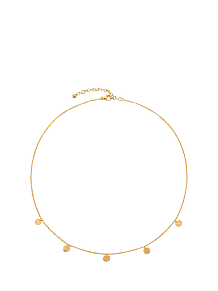 Monica Vinader Siren Muse Disc Station Necklace, Gold, Gold