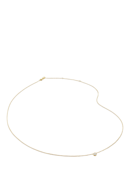 Monica Vinader 14ct Yellow Gold Lab Solitaire Diamond Necklace, Gold