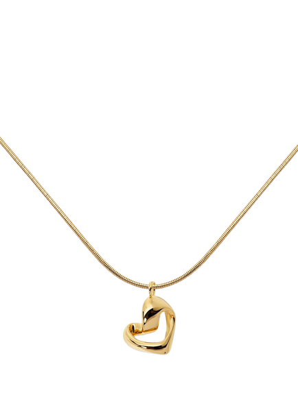 Monica Vinader Open Heart Snake Chain Necklace, Gold, Gold