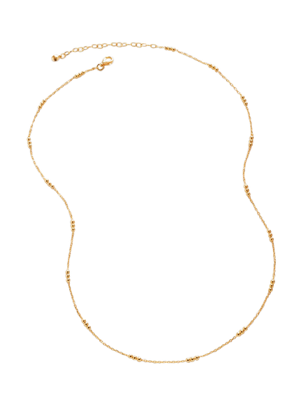 Monica Vinader Triple Beaded Chain Necklace, Gold, Gold