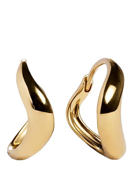 Monica Vinader Swirl Huggie Earrings, Gold, Gold