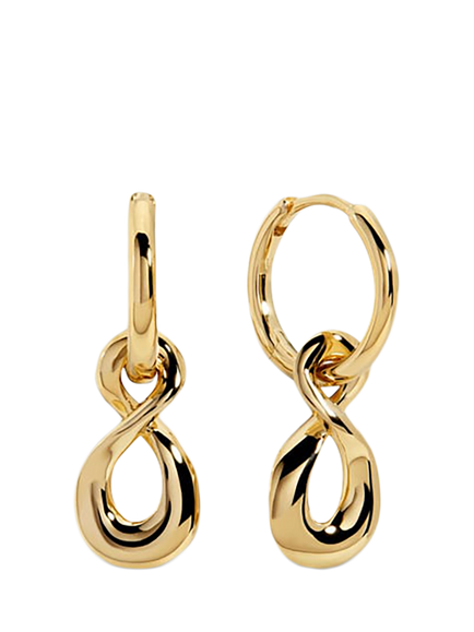 Monica Vinader Infinity Huggie Earrings, Gold, Gold