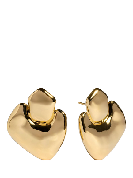 Monica Vinader Odyssey Textured Bold Stud Earrings, Gold, Gold