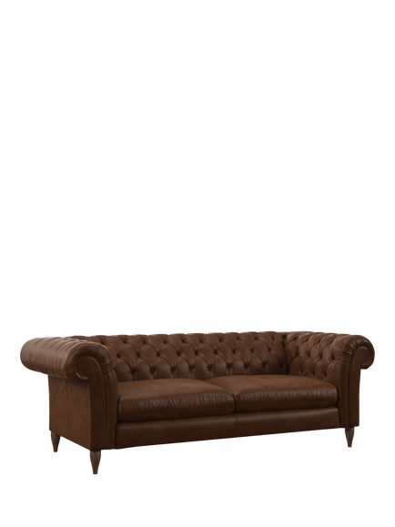 John Lewis OUTLET Cromwell Grand 4 Seater Leather Sofa, Dark Leg, Premium Cocoa, Premium Cocoa