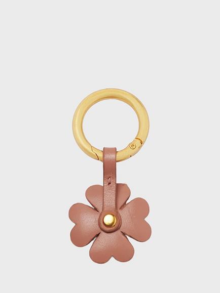 Gerard Darel Trefle Leather Keychain, Nude/White - view 2, Nude/White