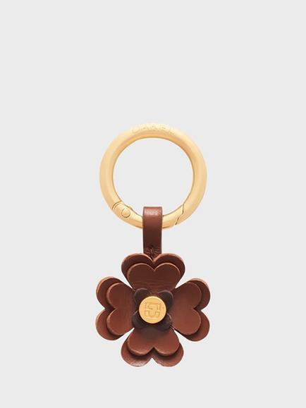 Gerard Darel Trefle Leather Keychain, Tan/Brown, Tan/Brown