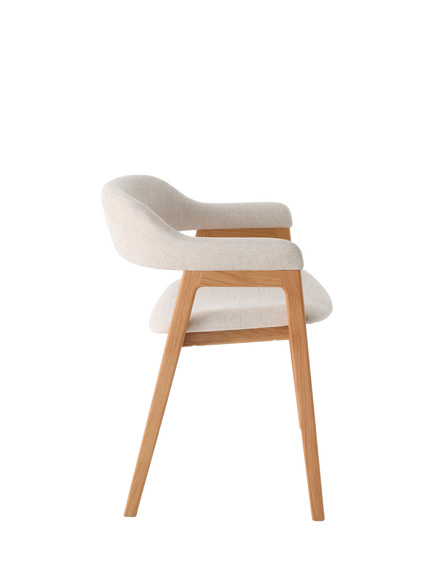 John Lewis OUTLET Santino Dining Arm Chair, Like New, Bianco Oil Oak, Oak
