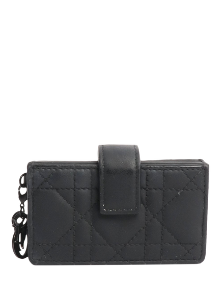 Pre-loved Dior Black Jasmine Card Holder, Black, Black