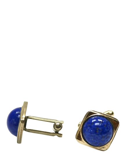 Pre-loved Vintage Cabochon Cufflinks, Circa 1980s, Blue, Blue