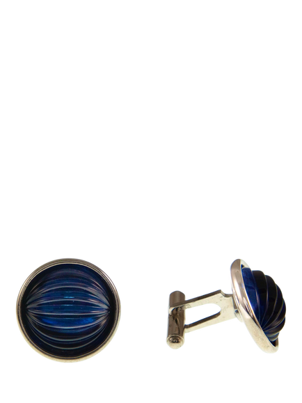 Pre-loved Vintage Glass Stone Cufflinks, Circa 1980s, Blue, Blue